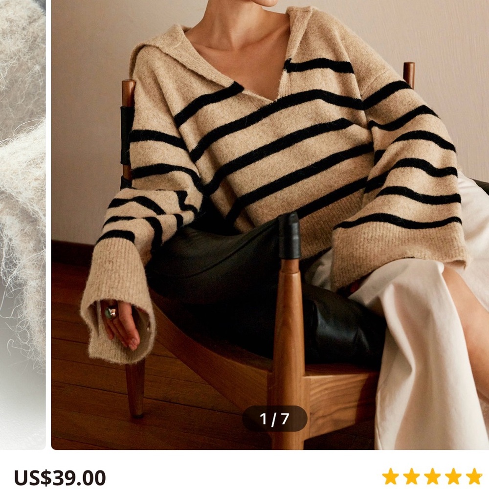 Commense Oversized Striped Sweater M (NWT)